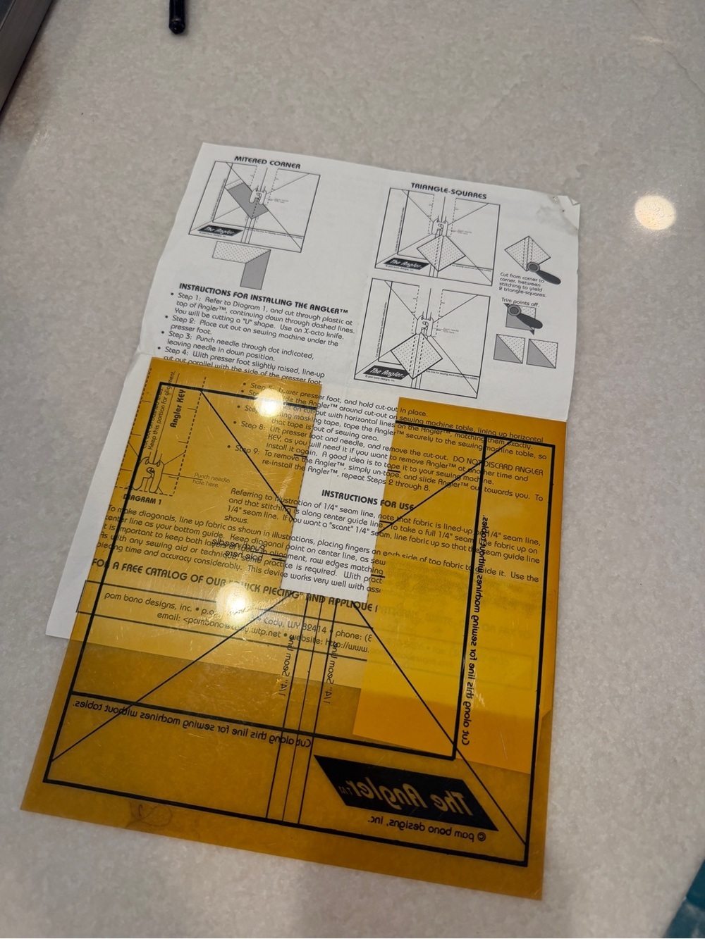 The Hanger Yellow and White Quilting Template
